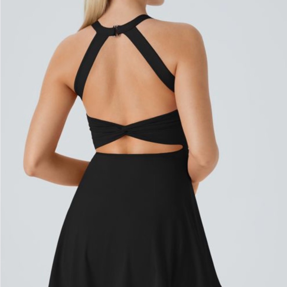 Black Halter Romper Dress
